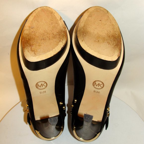 michael michael kors blaze leather peep toe buckle detail booties